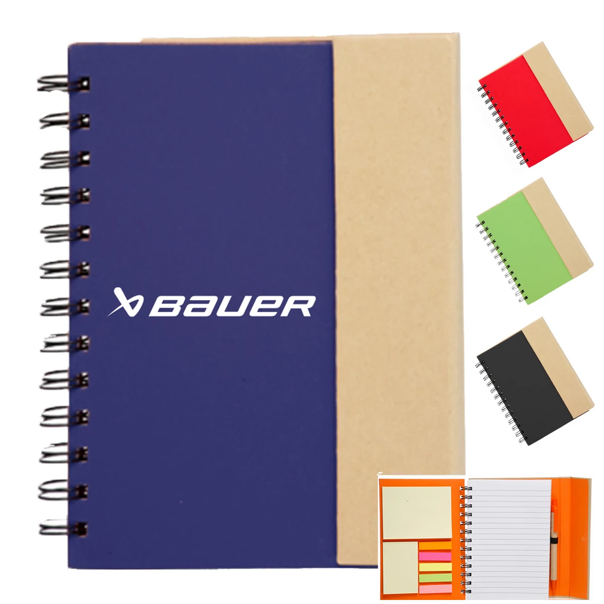 5.25" x 7" in. Eco flip top notebook with sticky notes 1