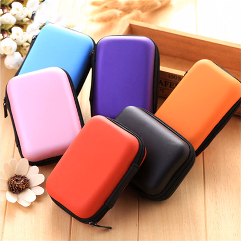 Portable PU Rectangle Earphone Organizer