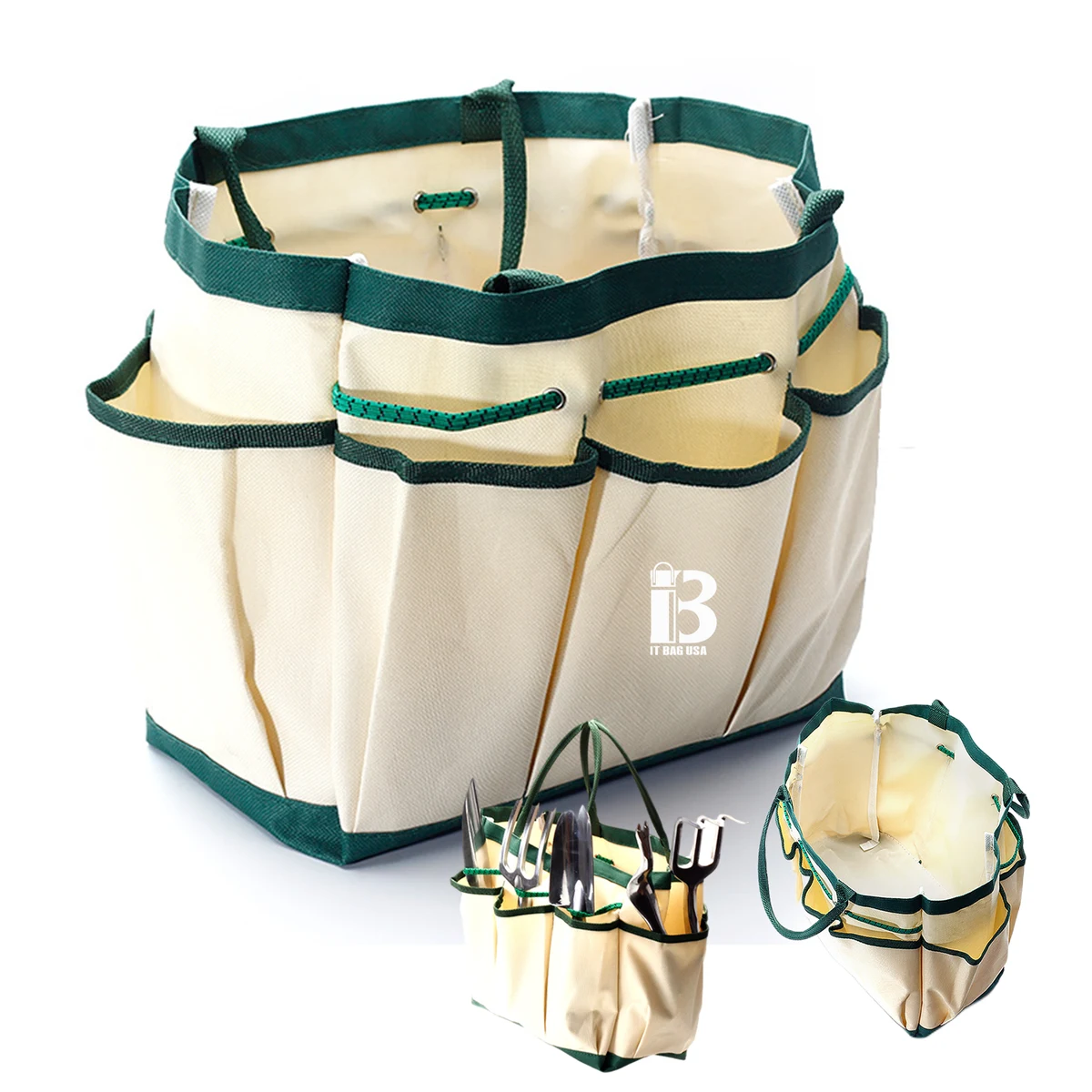 Multi Pockets Garden Tote, custom tote bag with logo imprint 1