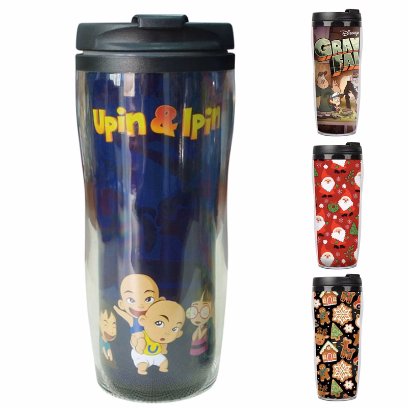 Customizable Double Layer Plastic Color-Changing Cup