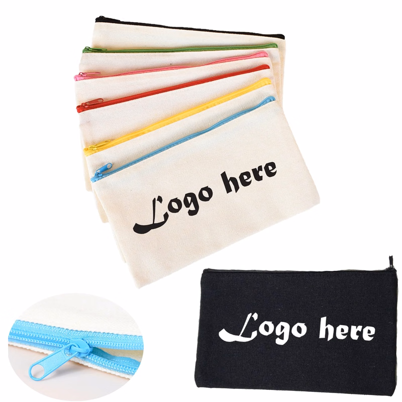 Canvas Pen Case With Colorful Zipper