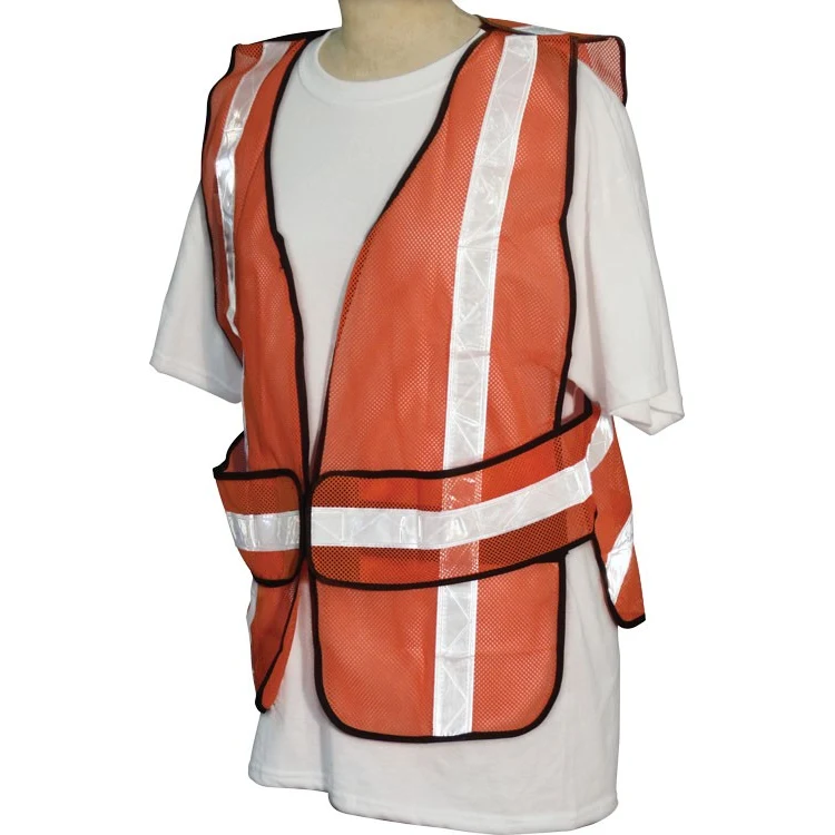 Orange Class II Mesh 5-Point Break Safety Vest Rx 1