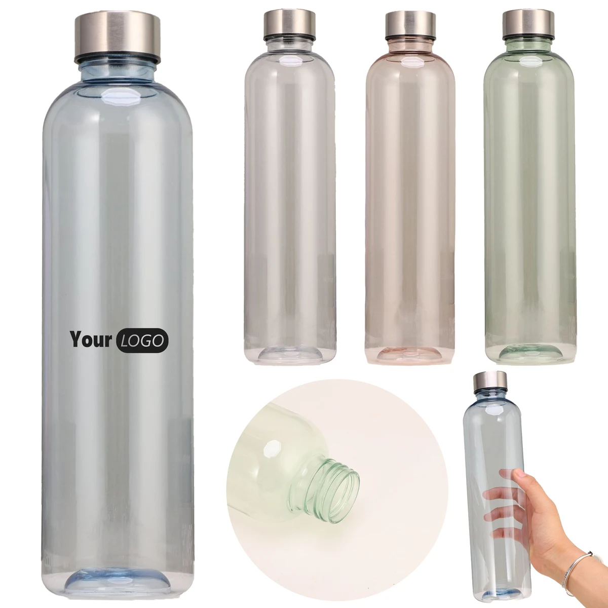 Plastic Solid Color Transparent Cycling Kettle 1