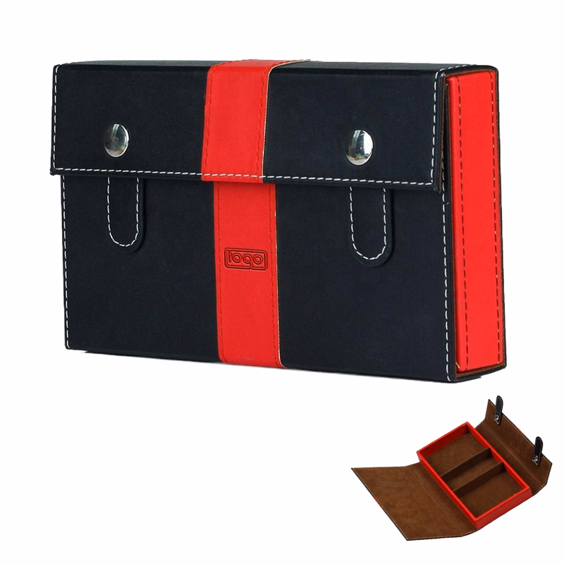 PU Leather Poker Dice Set Organizer Box