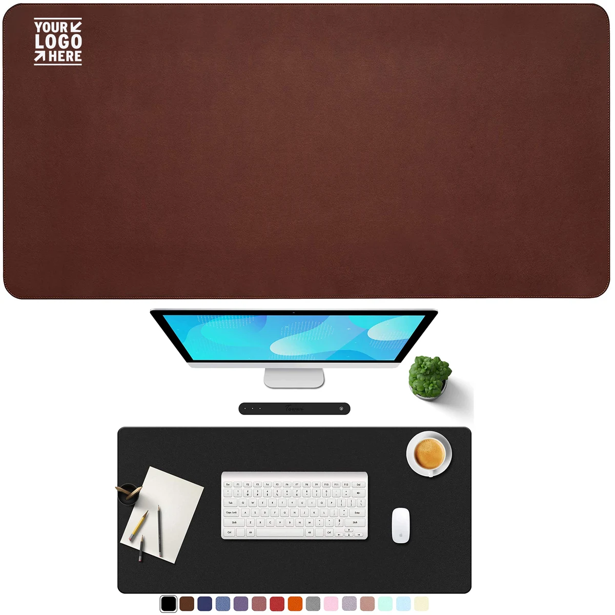 35.4" x 17.7" Leather Desk Mouse Pad Protector 1