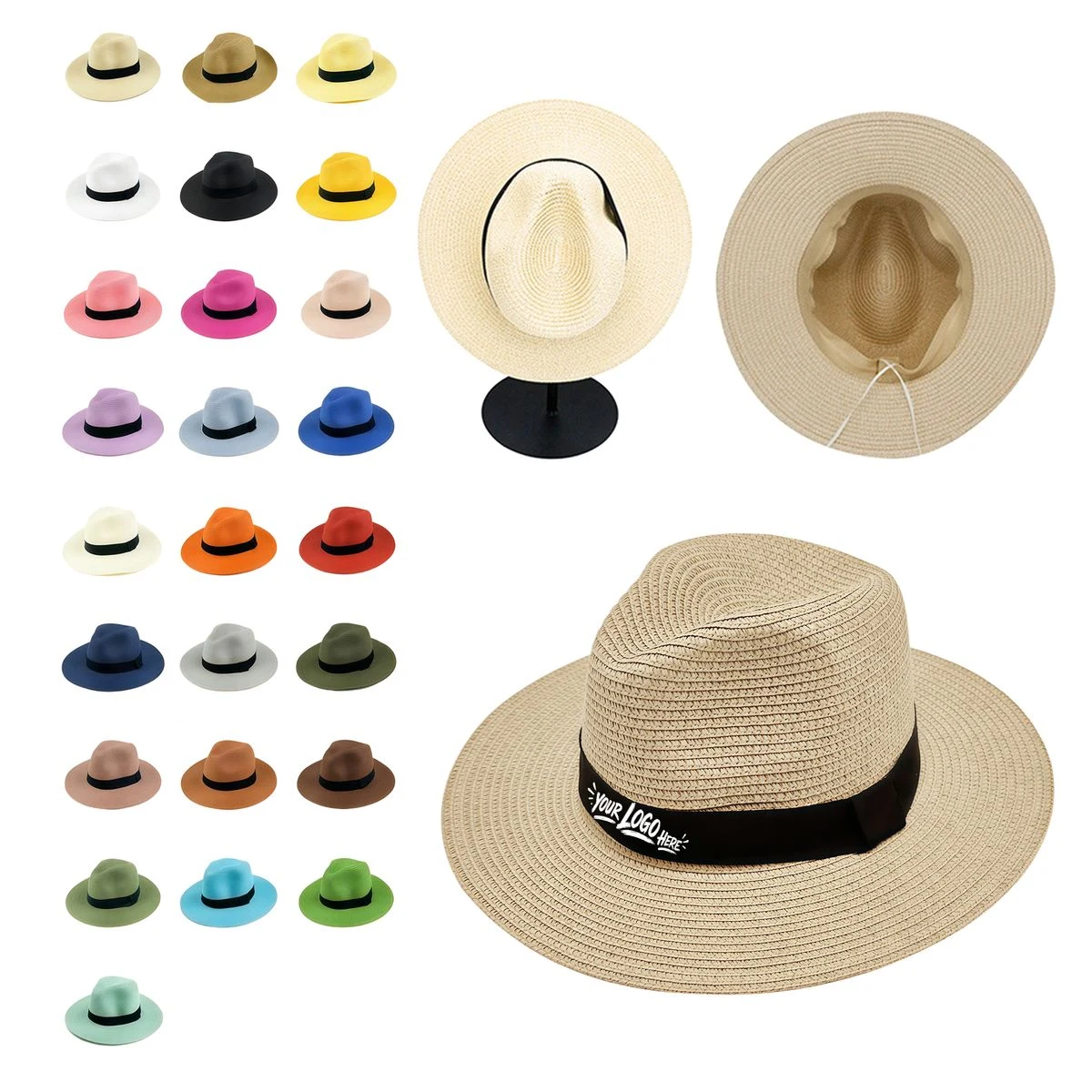 Packable Panama Straw Hat Wide Brim Breathable 1