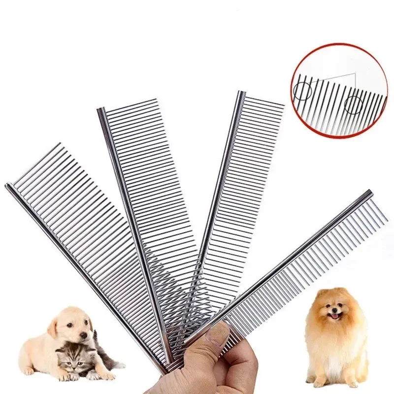 Electroplating stainless steel beauty comb for pets 1