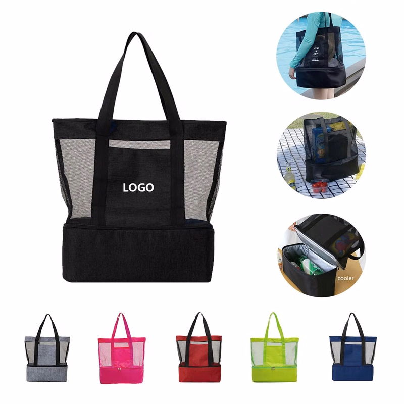 2 In 1 Mesh Tote Bag with Cooler