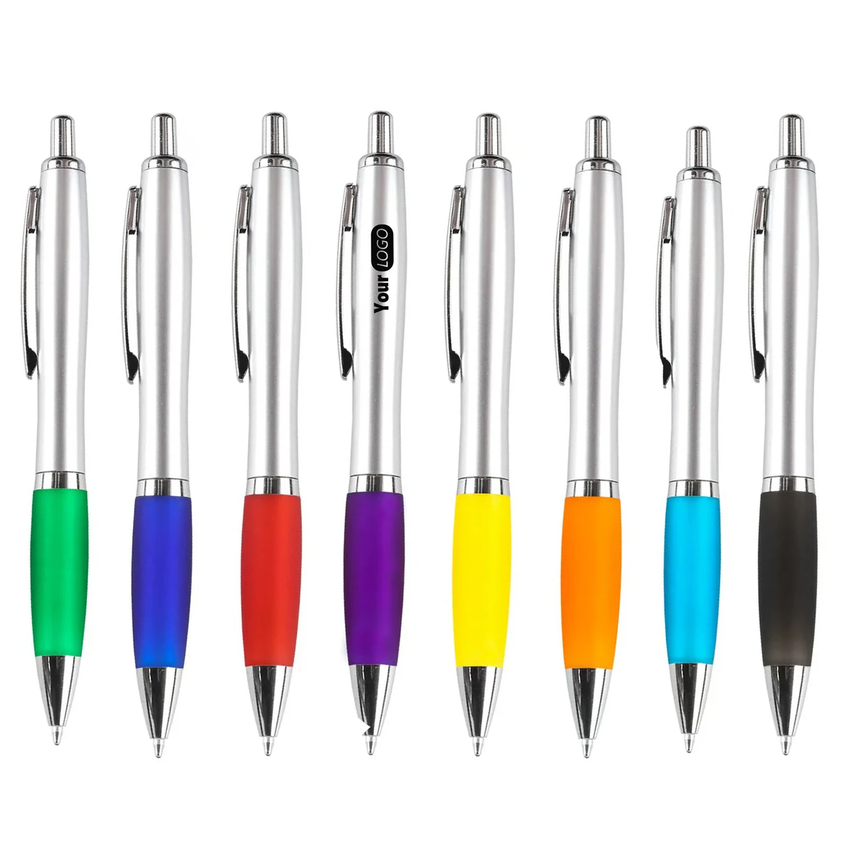 Retractable Plastic Ball Writing Pen, custom pen with logo imprint 1