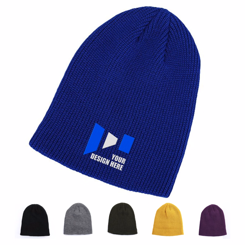 Embroidered Non-cuff Knitted Beanie