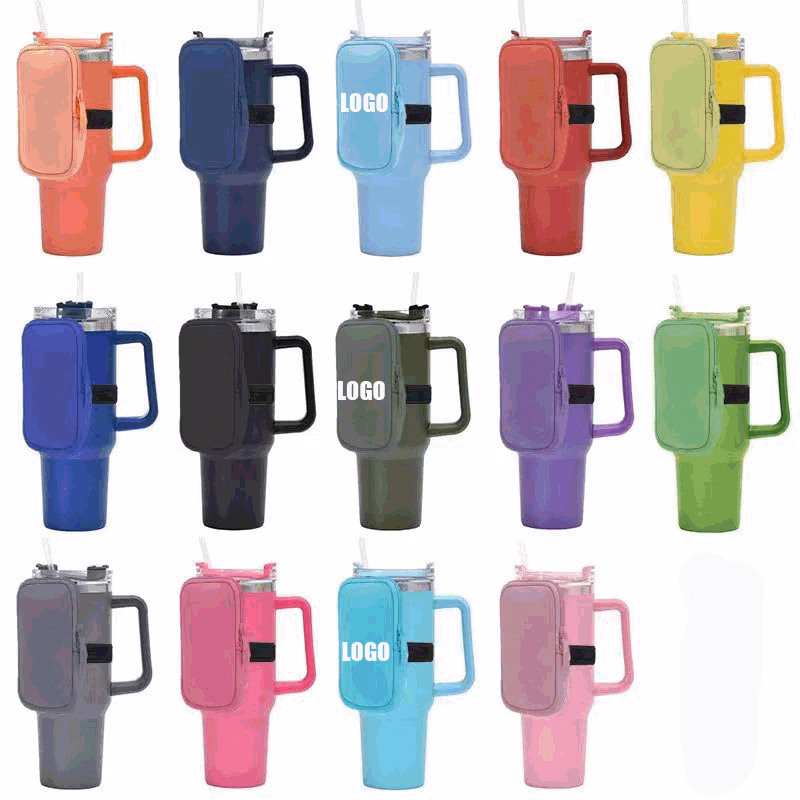 Water Bottle Pouch For Gym Tumbler / Tumbler Bag with Zipper Pocket
