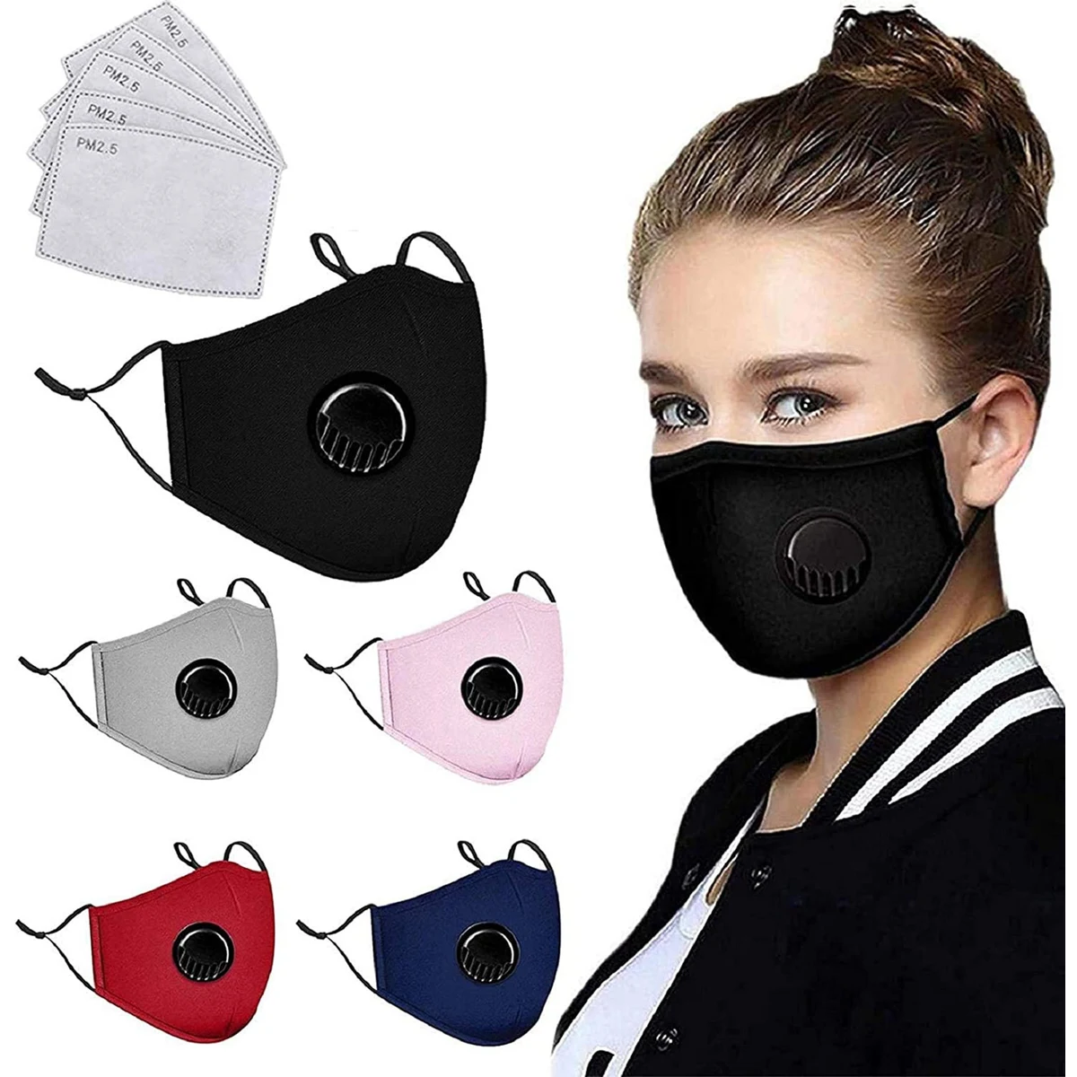 4-Ply Adjustable Cotton Mask With Valve 1