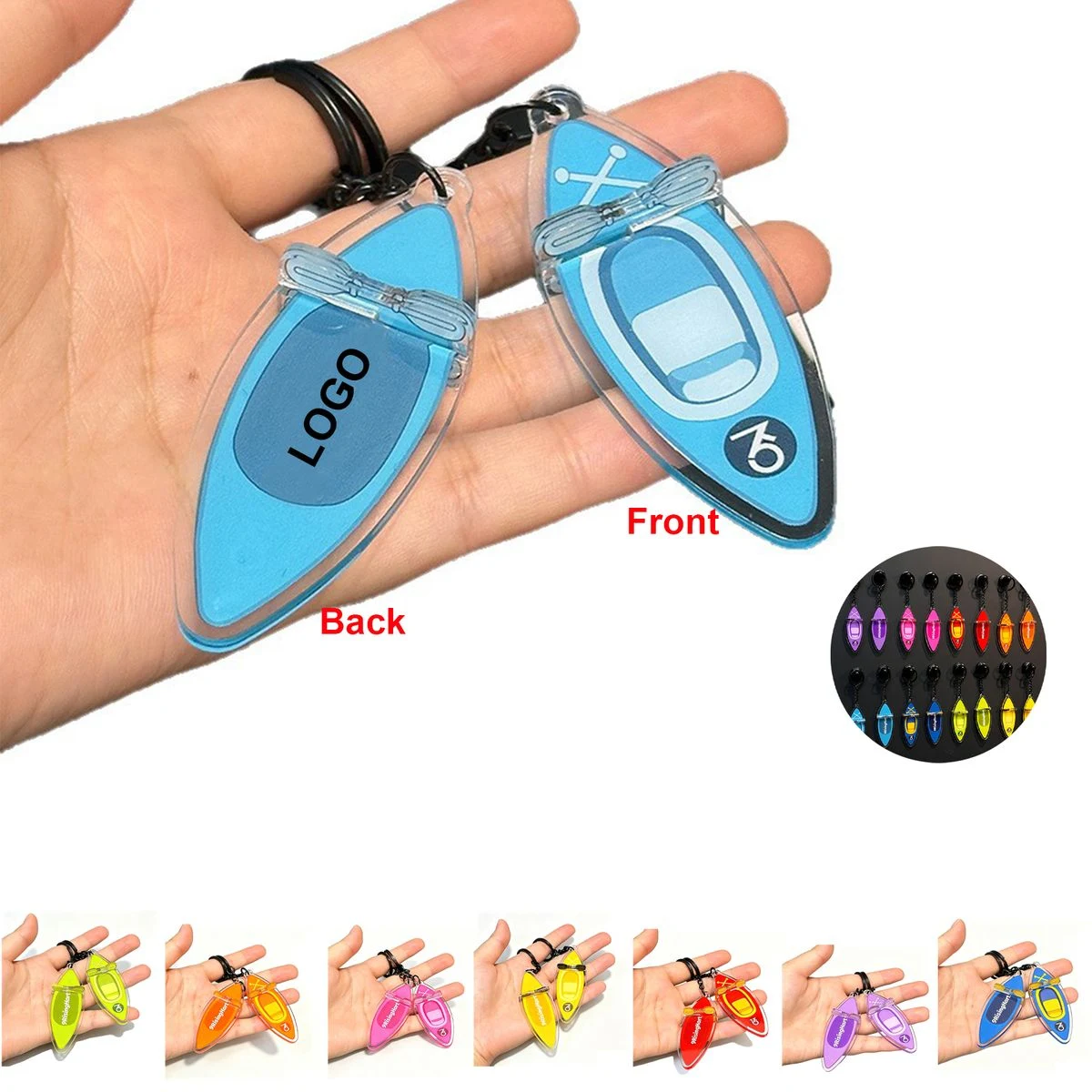 Custom Acrylic Kayak Keychain 1