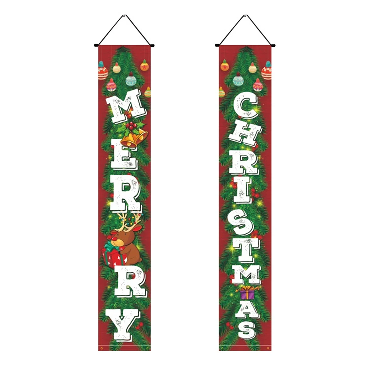 MOQ 50 Christmas Door Banner with Red Plaid Design for Holiday Decor 1