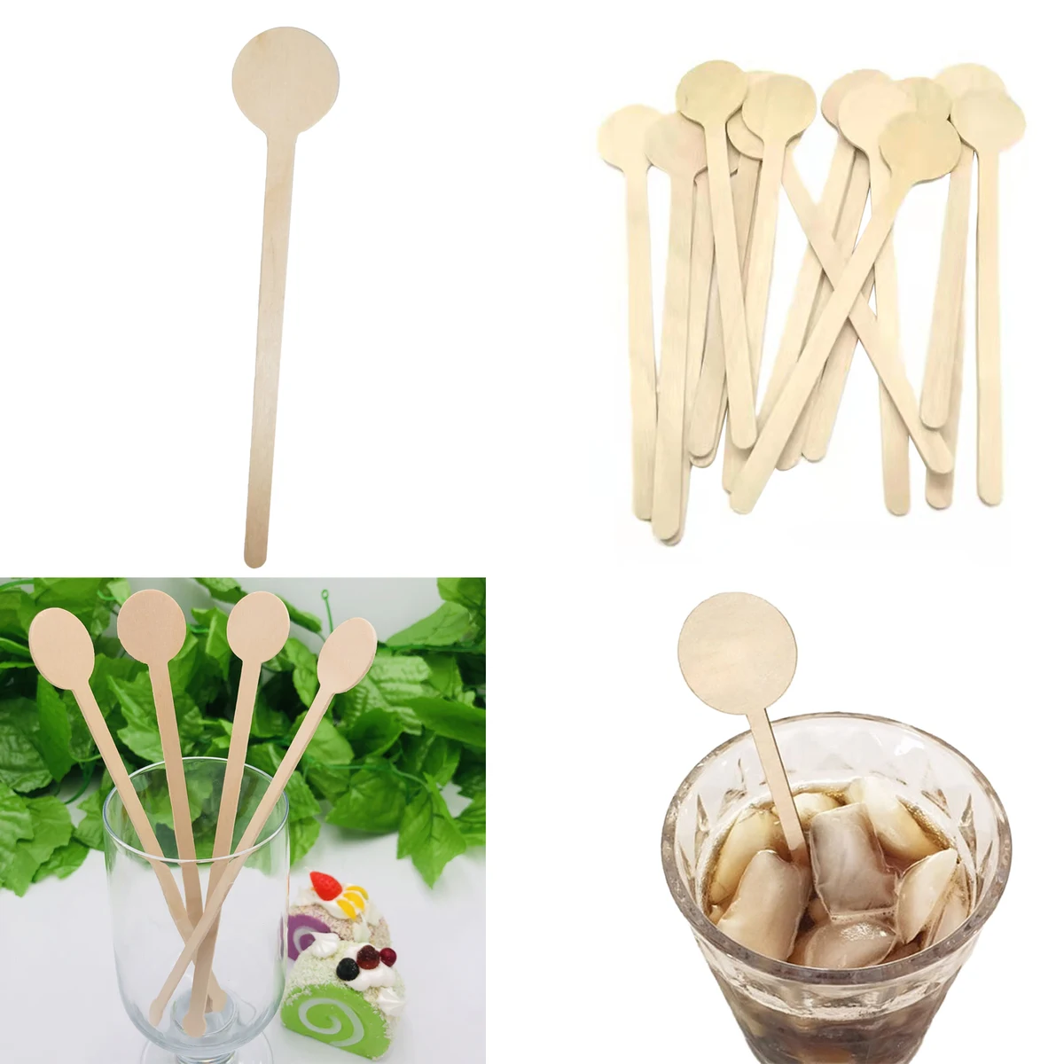 Round Head Wooden Coffee Stirrer 1