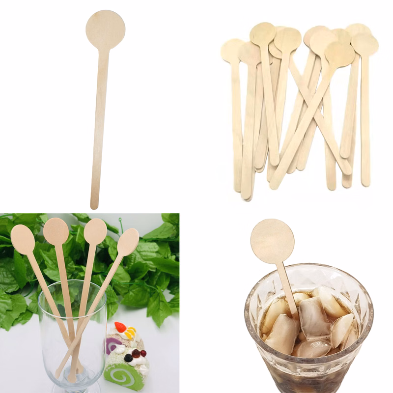 Round Head Wooden Coffee Stirrer