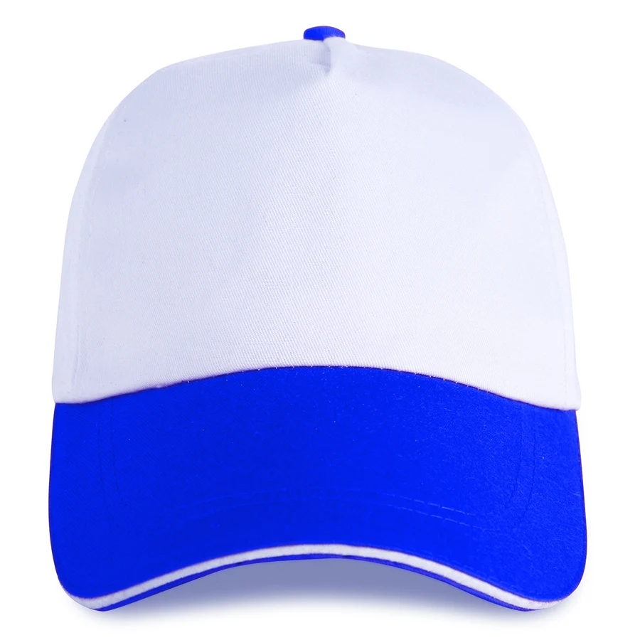 Stock 2-Tone Poly Cotton 5 Panel Cap, Hook-And-Loop Fastener 1