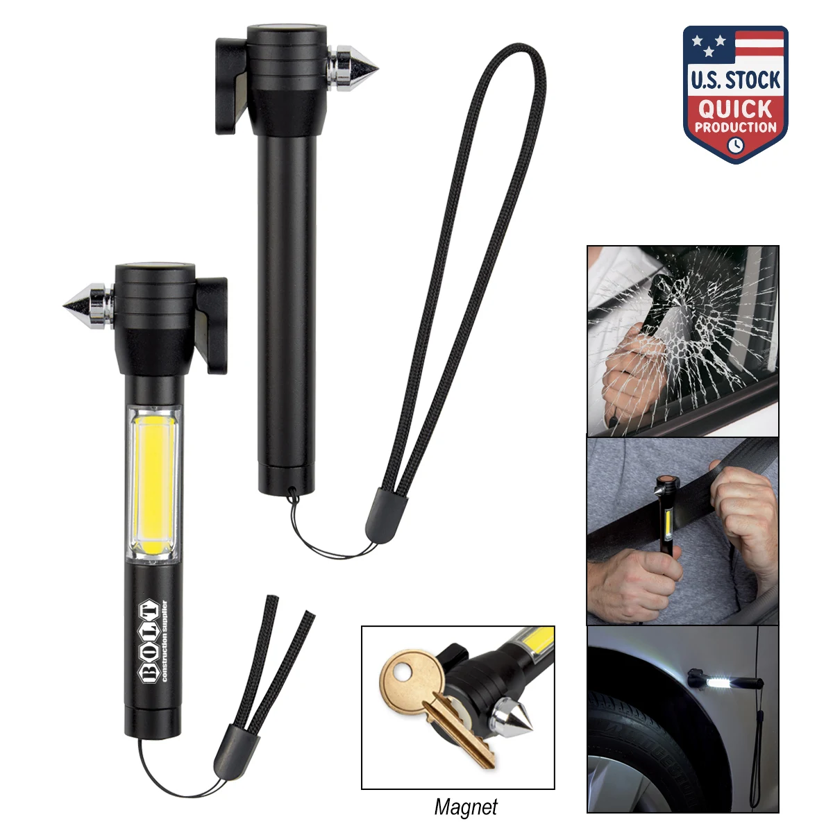 4-in-1 COB Flashlight with Breaker, Cutter & Magnet 1