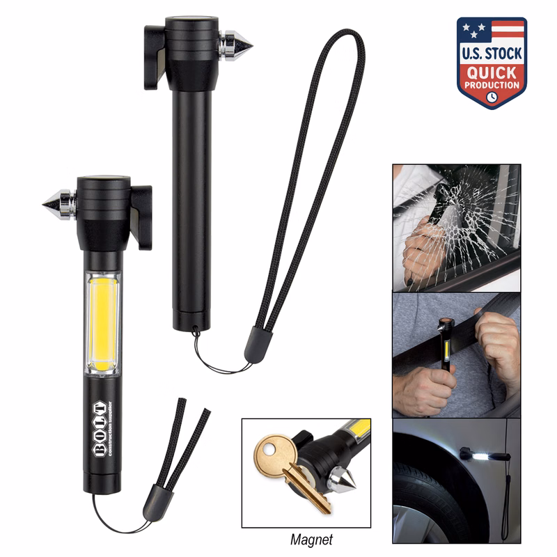 4-in-1 COB Flashlight with Breaker, Cutter & Magnet