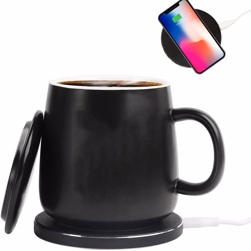 2 IN 1 Heating Mug Warmer Set with Wireless Charger