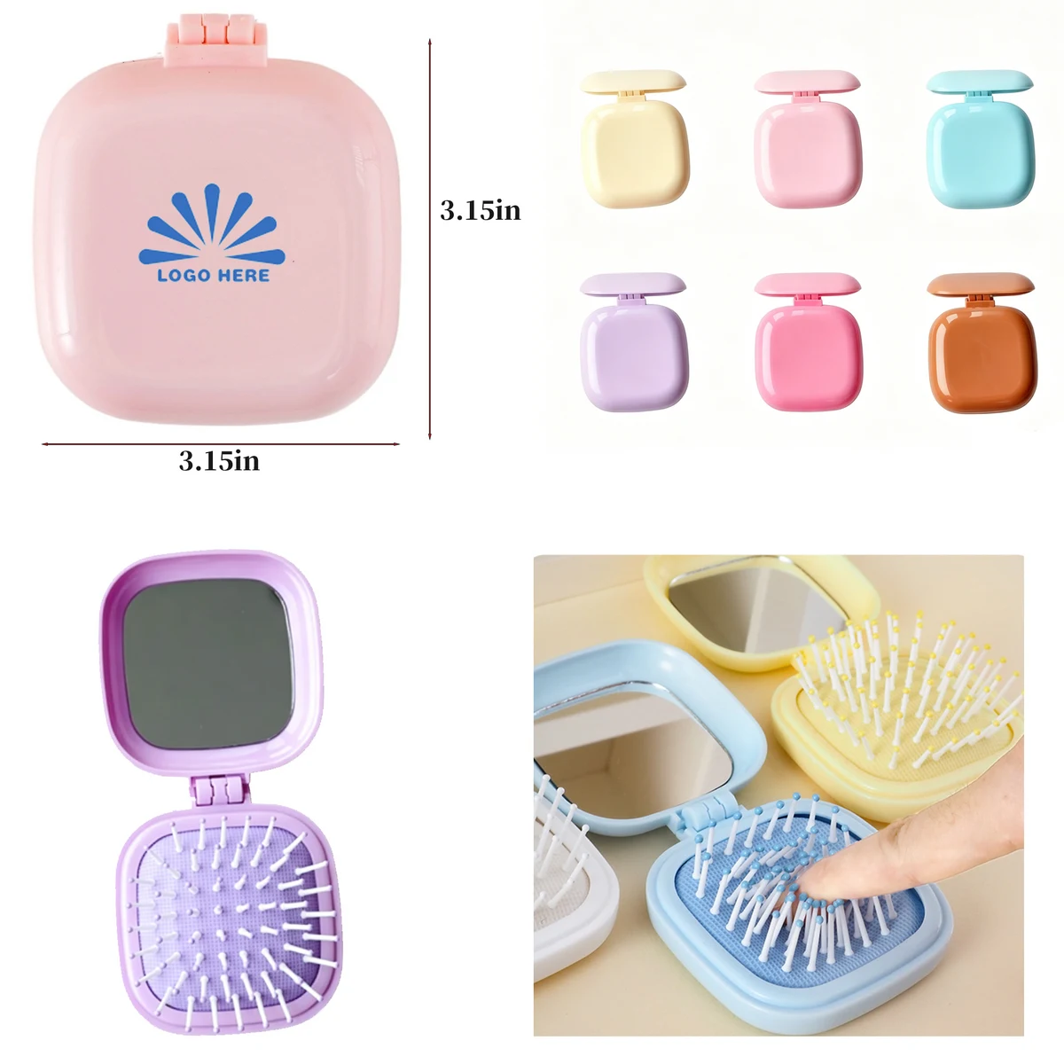 Pocket Massage Comb With Mirror 1