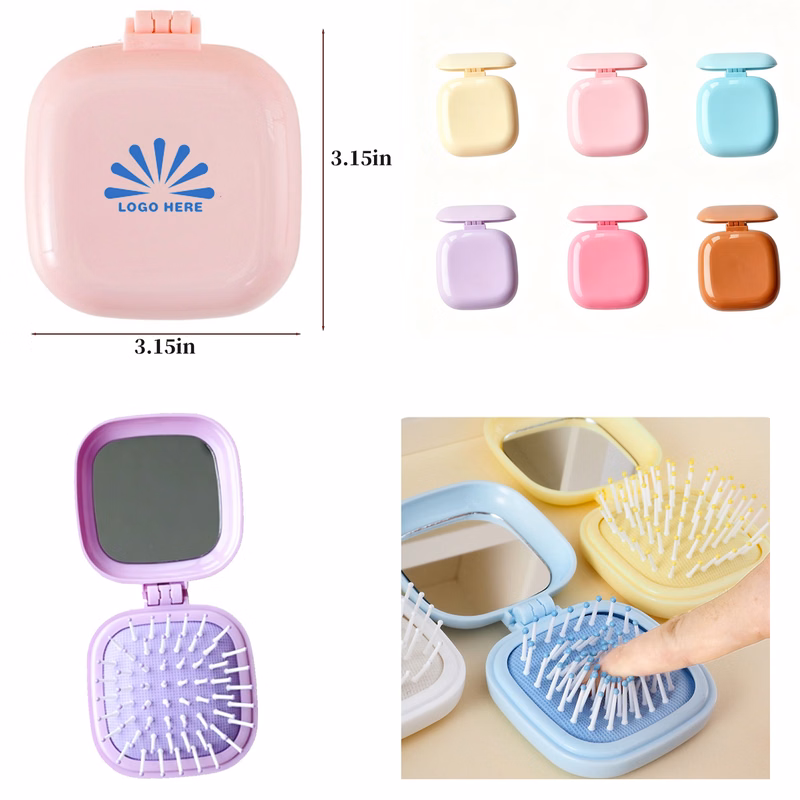 Pocket Massage Comb With Mirror