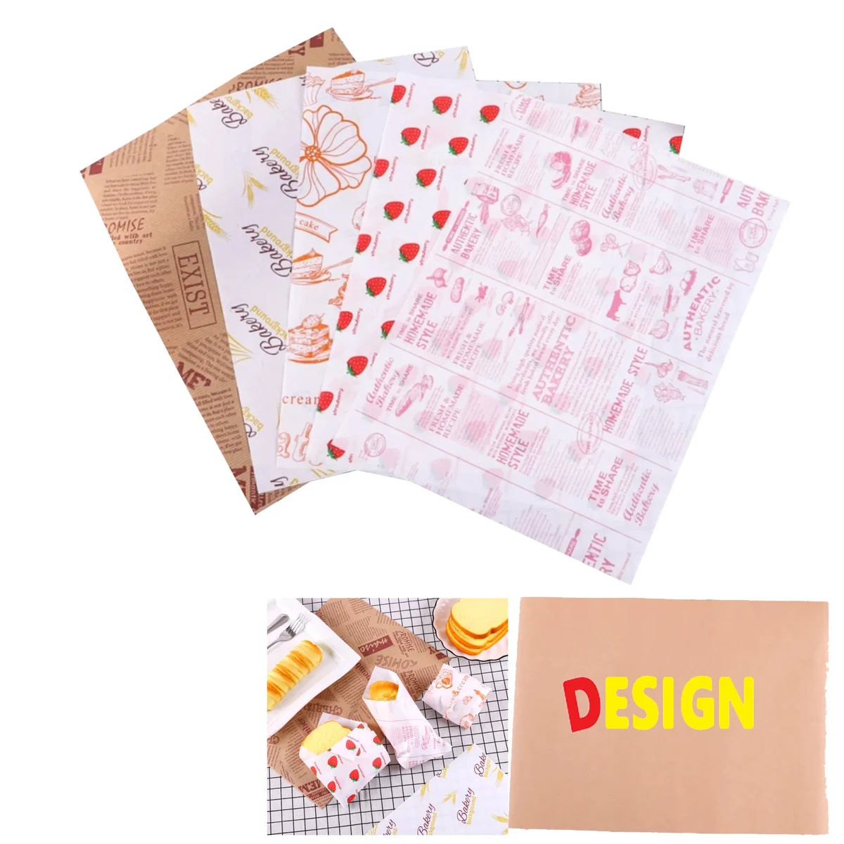 Grease Proof Kraft Food Wrap Burger Paper 1