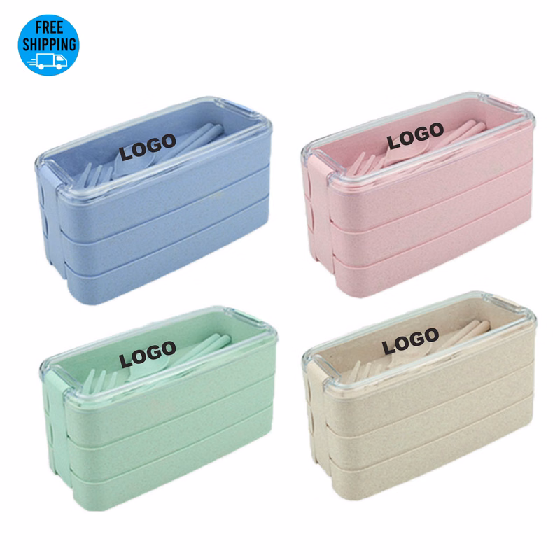 3-Layer Wheat Straw Adults Lunch Box