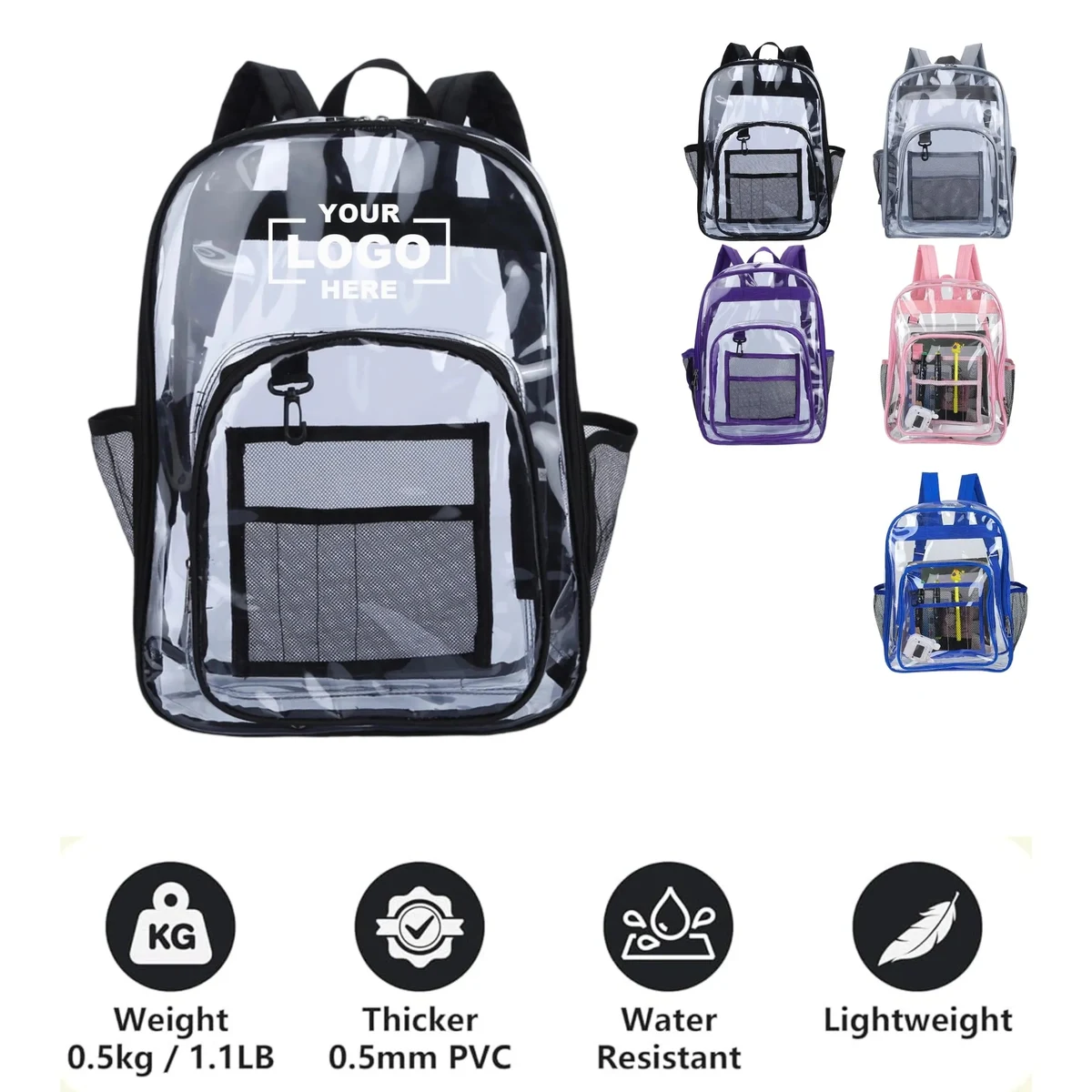 Large Capacity Transparent Student Backpack 1