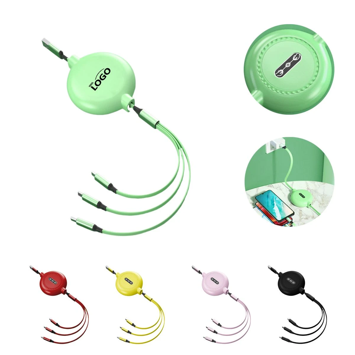 Retractable 3-in-1 Portable Charging Cable 1