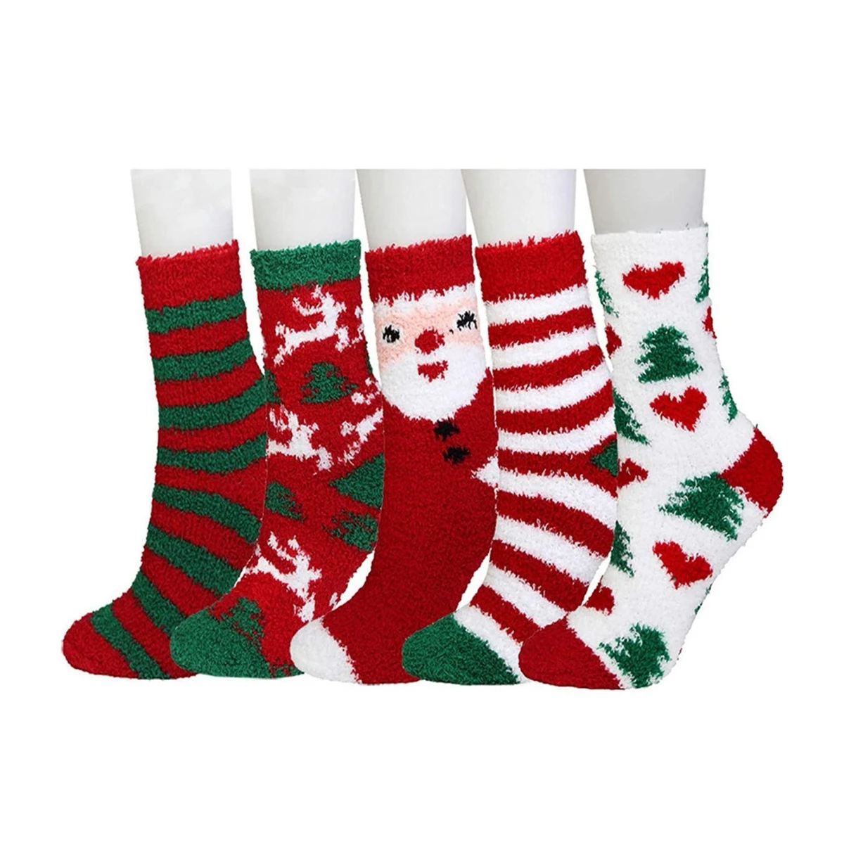 Christmas Fuzzy Socks 5 Colors One Packing 1