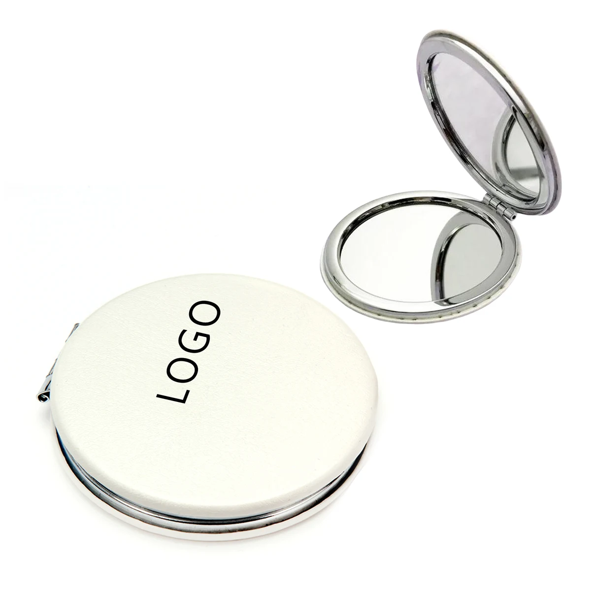 PU Leather Round Compact Mirror 1