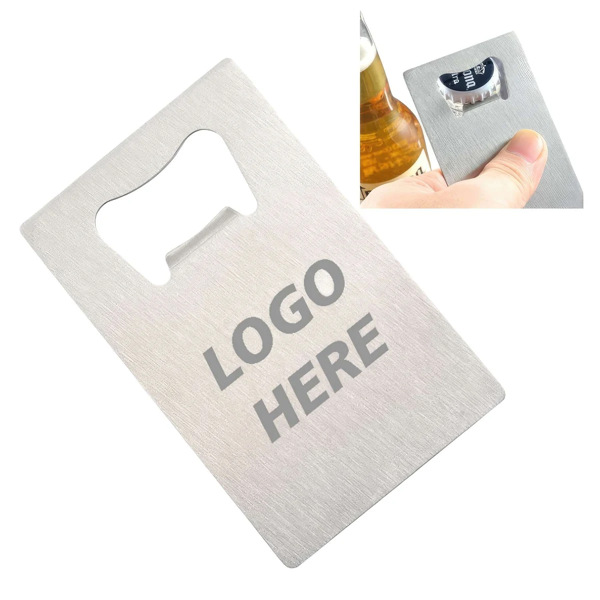 Custom Stainless Steel Credit Card Size Beer Bottle Opener 1
