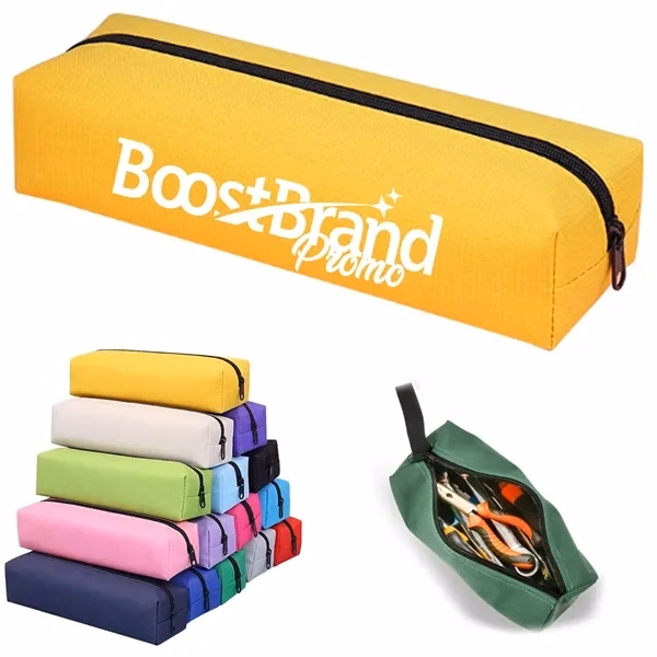 Custom Zippered Pencil Case with 11 Color Options — Student & Office Organizer