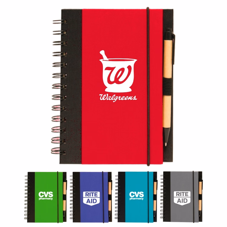 Eco Spiral Notebook Journal w/Pen