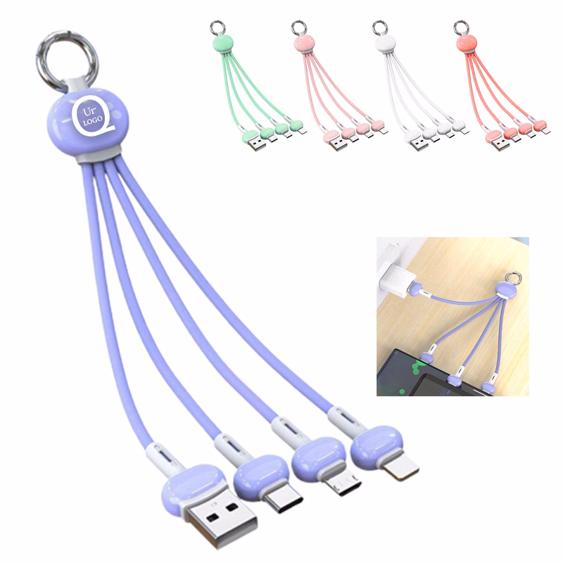 5.9 Inch 4 In 1 Charging Cable Keychain