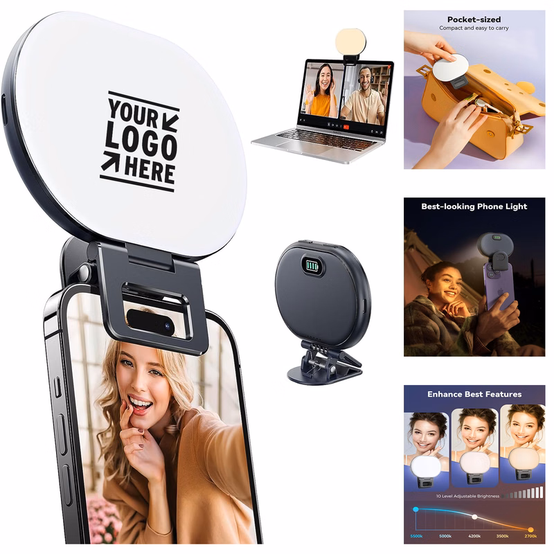 3 Lighting Mode 10 Brightness Level Rechargeable Portable Selfie Phone Ring Light