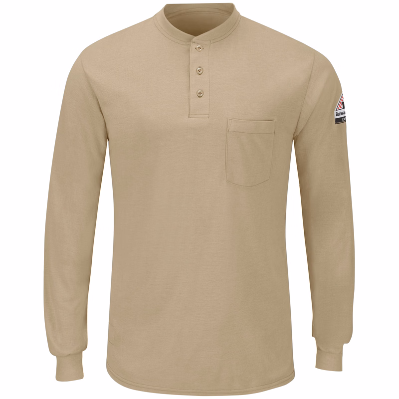 Bulwark® Men's Long Sleeve Lightweight Henley Shirt