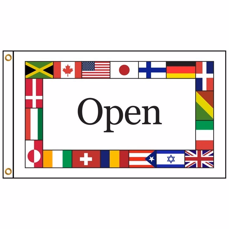 International Open 4' X 6' Knit Poly Flag with Heading and Grommets