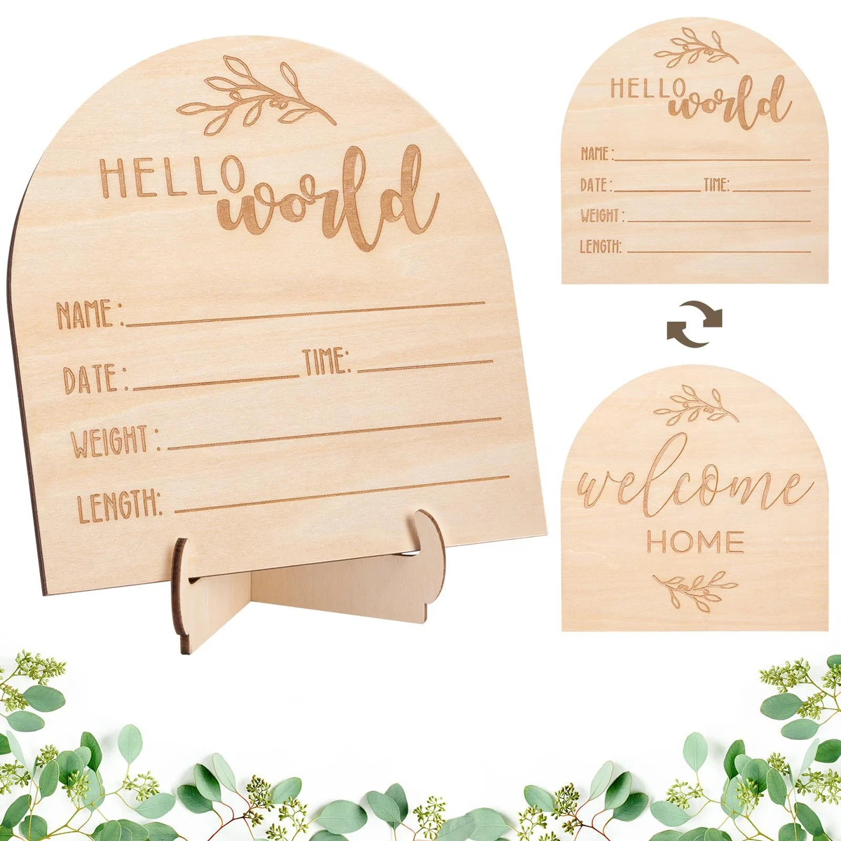 Wood Birth Announcement Card 1
