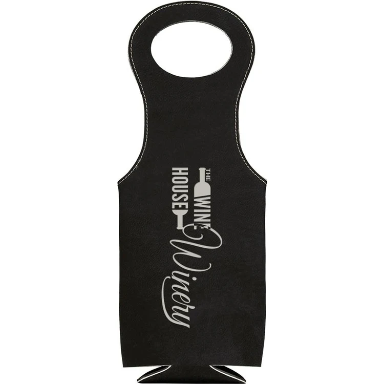 Black Leatherette Wine Bag 1