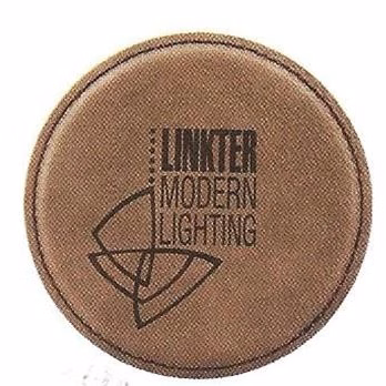 Dark Brown Leatherette Individual Round Coaster