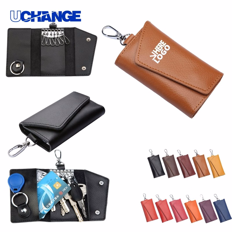 Leather Key Bag with Hooks