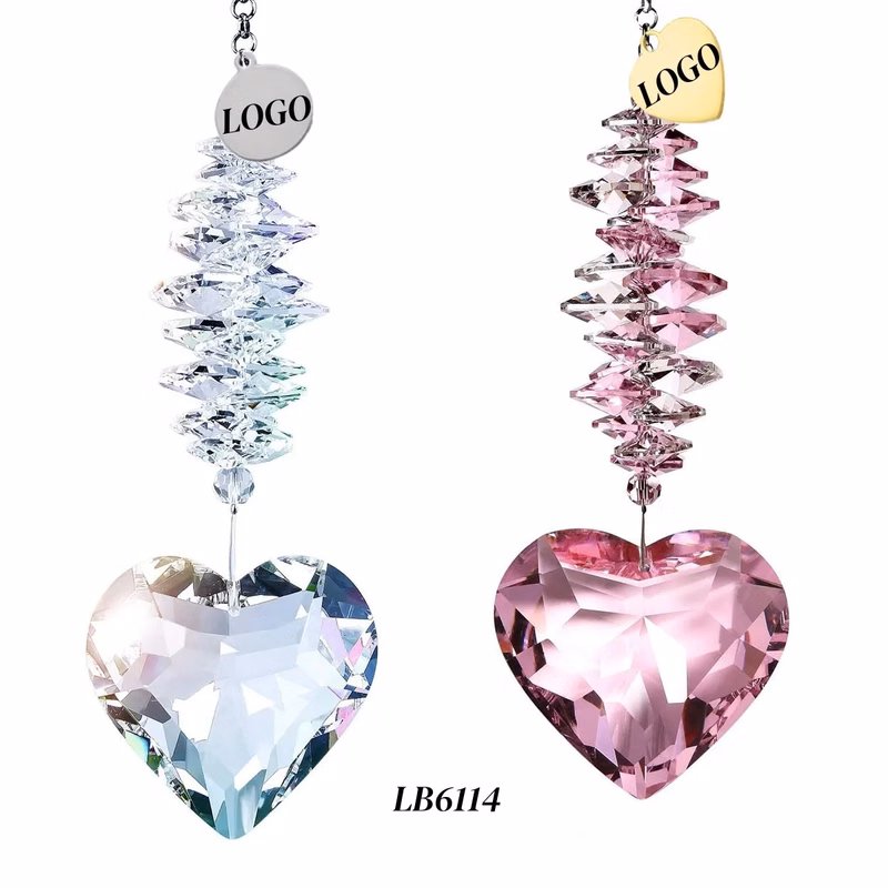 Heart Crystal Ball Prism Suncatcher Garden Hanging Decor
