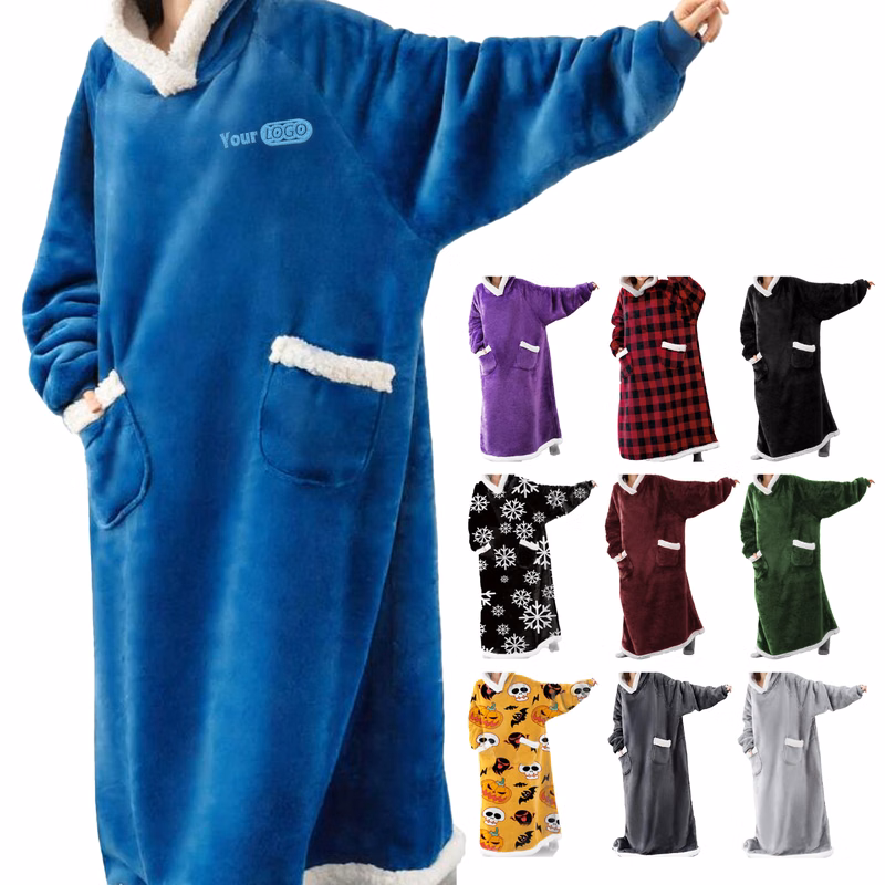 Polyester Winter Extended And Thickened Lazy Blanket