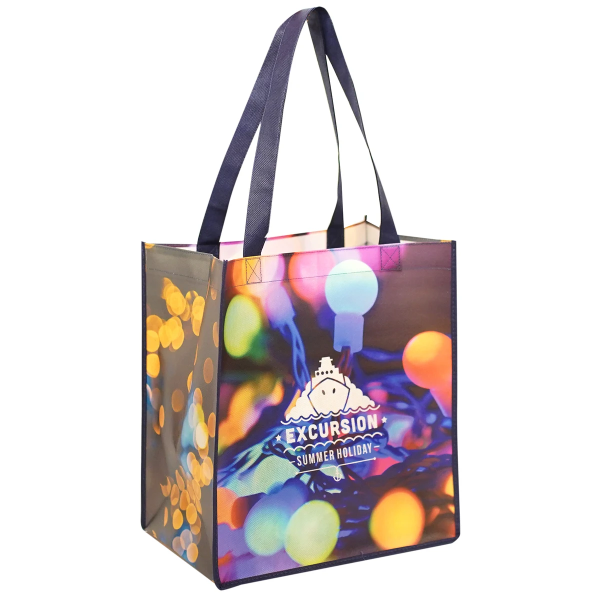 Laminated Non Woven Polypropylene Tote: 12" W x 13" H x 8" D 1