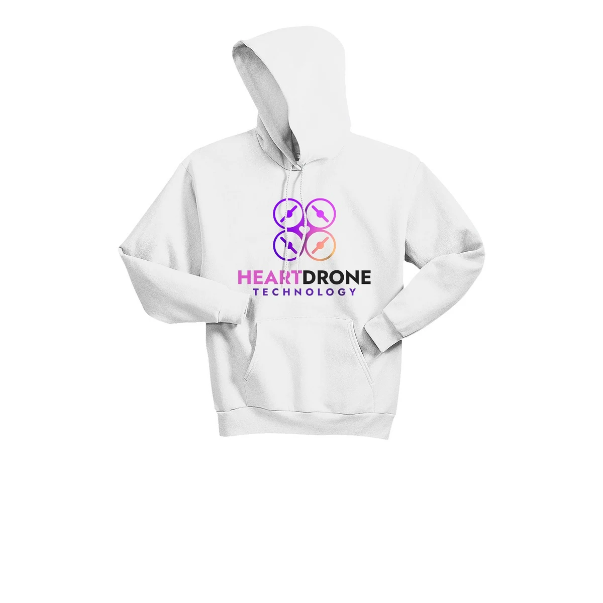 Hanes P170 - White Hoodie- Full-Color Imprint, custom hoodie or sweatshirt with logo imprint 1