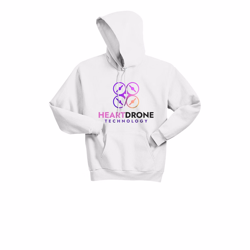 Hanes P170 - White Hoodie- Full-Color Imprint 