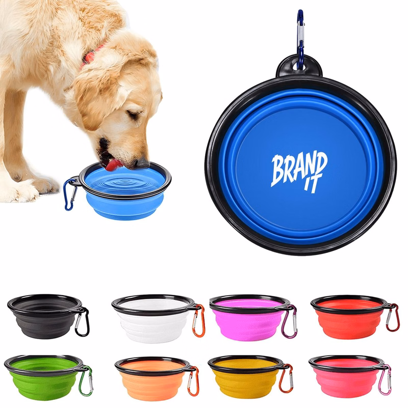 Silicone Foldable Dog Bowl w/Carabiner