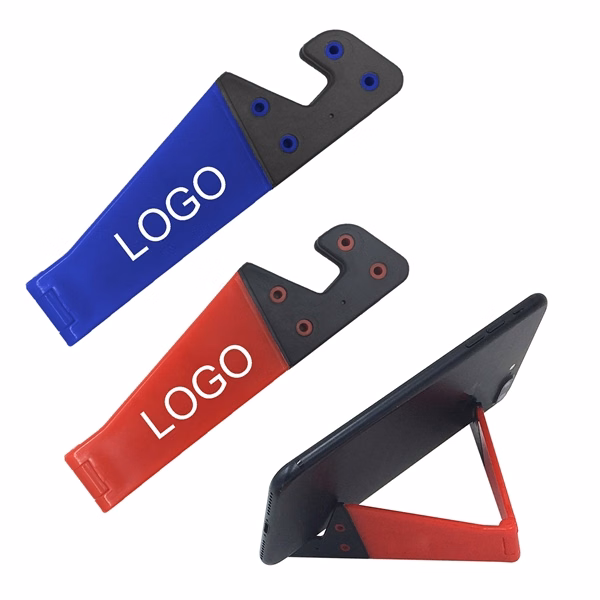 Custom Plastic V-Shaped Phone Holder with Swivel Hinge — Portable Mobile Stand Promo